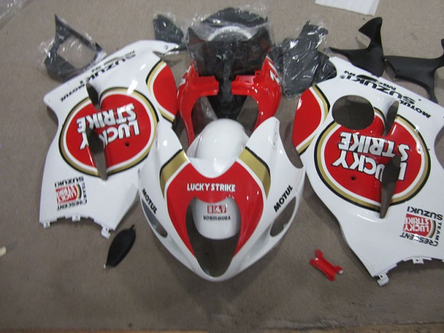 1996-2007 White Lucky Strike Motul Suzuki GSXR1300 Hayabusa Motorcycle Fairings Kit UK Factory