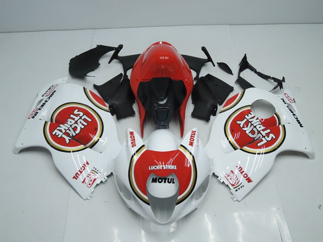 1996-2007 White Red Lucky Strike Motul Suzuki GSXR1300 Hayabusa Replacement Motorcycle Fairings UK Factory