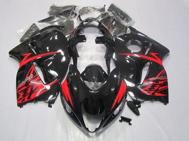 1996-2007 Black Red Suzuki GSXR1300 Hayabusa Motorbike Fairing Kits UK Factory