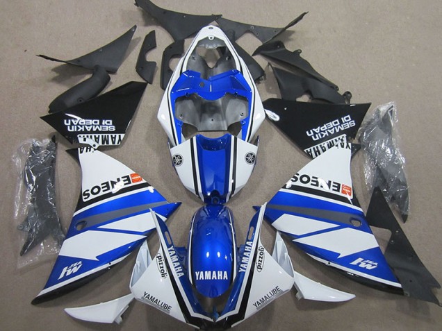 2000-2001 Blue White Blue White ENEOS Yamaha YZF R1 Motorcycle Fairing Kits UK Factory