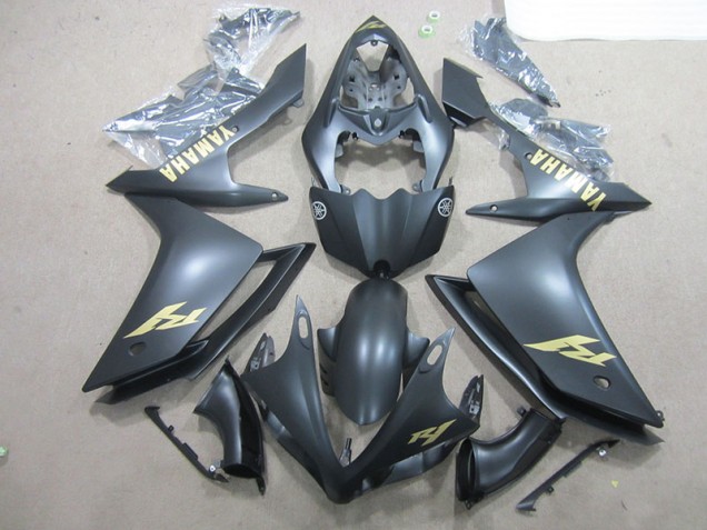 2007-2008 Black Gold Decal Yamaha YZF R1 Bike Fairing UK Factory