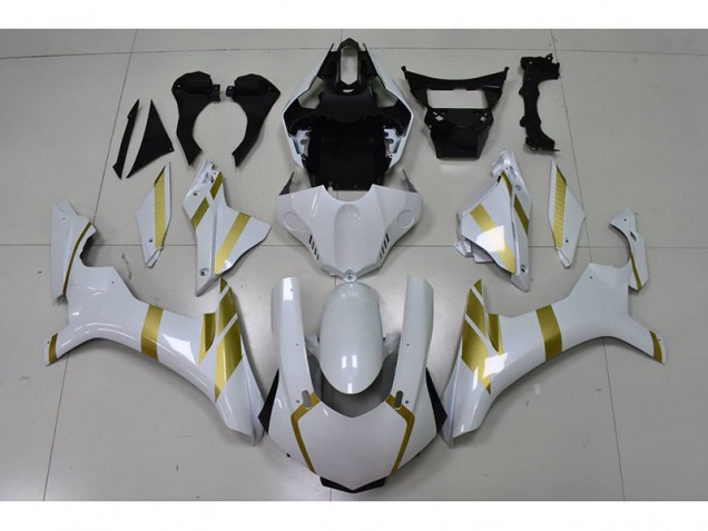 2015-2019 White with Gold Decal Yamaha YZF R1 Motor Fairings UK Factory