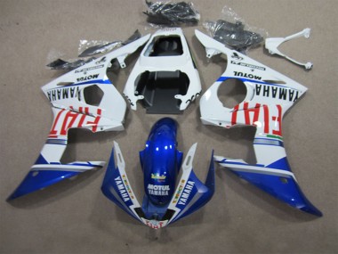 2003-2005 White Blue Motul Fiat Yamaha YZF R6 Motorcycle Fairings Kits UK Factory